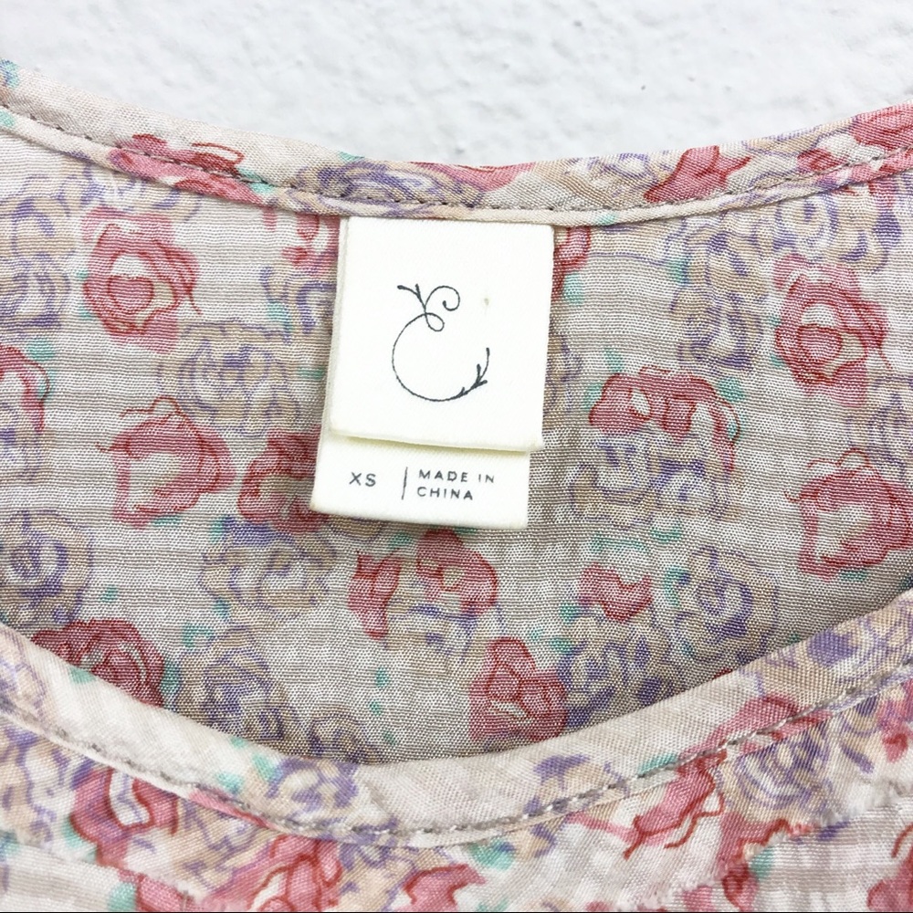 Anthropologie | 100% Silk Tiered Floral Tank Dress - Picture 2 of 7